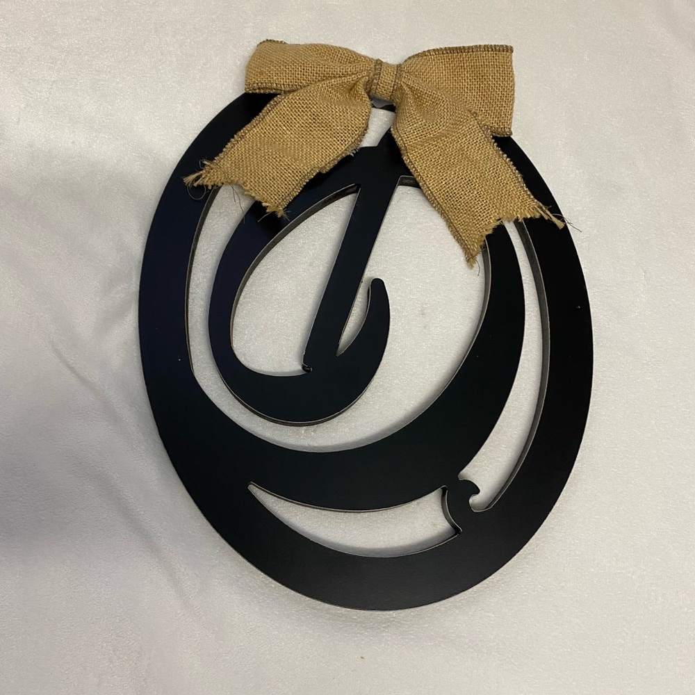 Wooden Monogram D Wall Plaque
